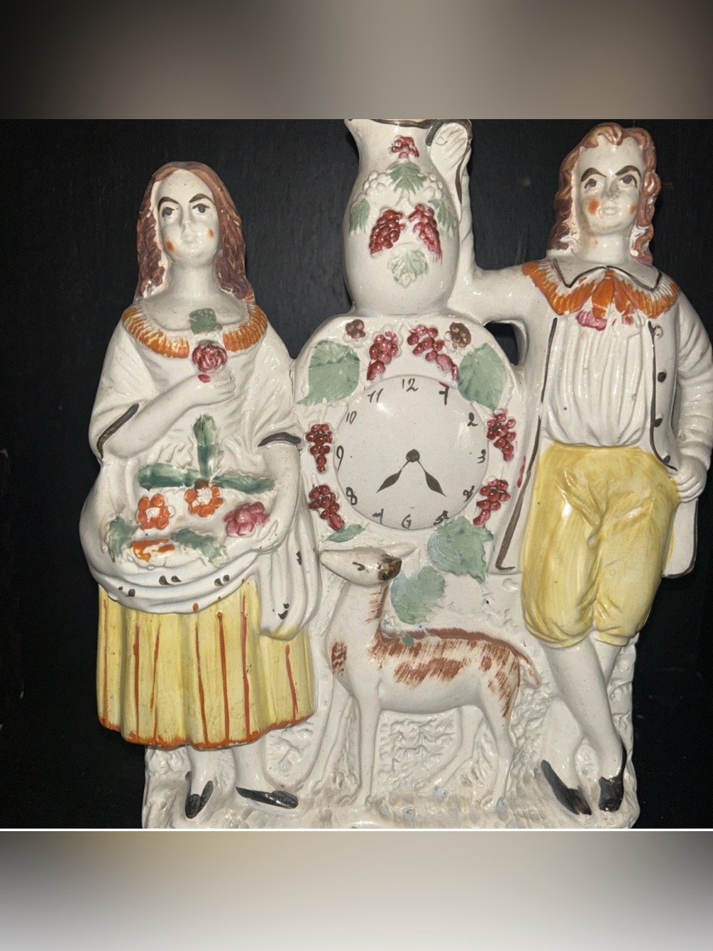 19th Century English Staffordshire Pottery Figures Deer Hand Painted C. 1820 - Picture 3 of 6
